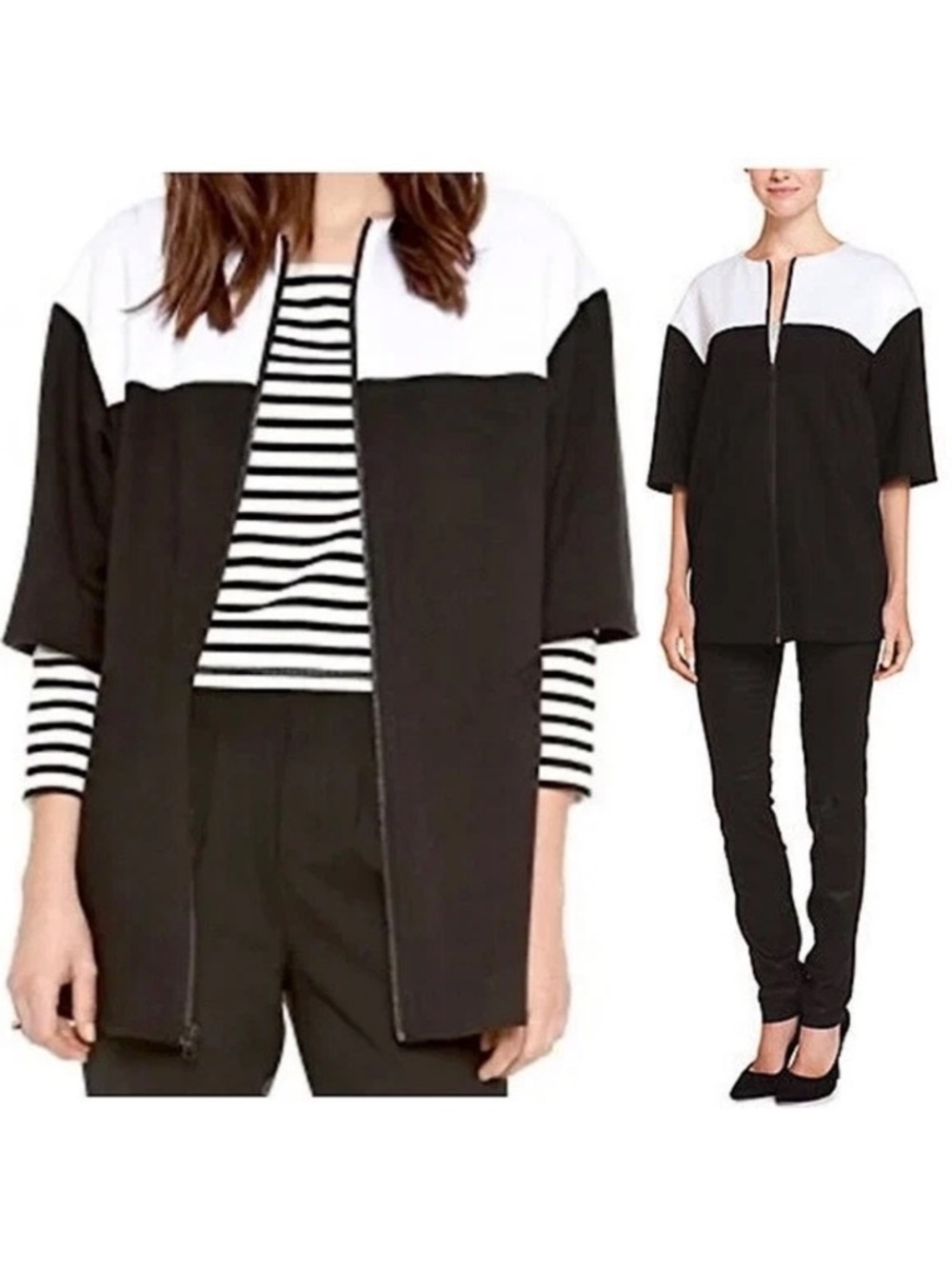 Alice + Olivia 90’s Boxy Zip Up Size Medium - Picture 1 of 5